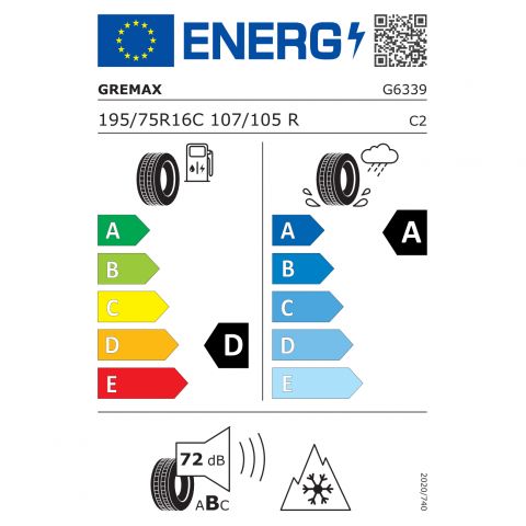 Eticheta Energetica Anvelope  195 75 R16C Gremax Gm609 