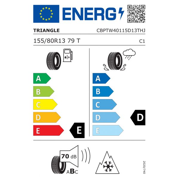 Eticheta Energetica Anvelope  155 80 R13 Triangle Tw401 